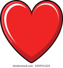 Cute Red hearts vector cartoon illustration for  Valentine's Day