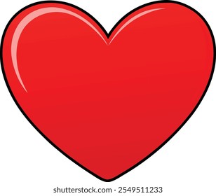 Ilustración de dibujos animados de Vector de corazones rojos lindos para el día de San Valentín