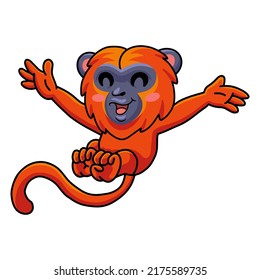 Cute red howler monkey cartoon posing