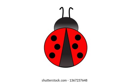 Cute red ladybug 