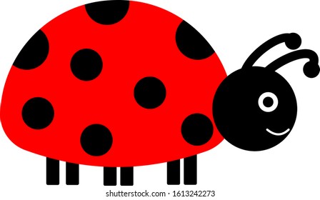 cute red ladybug,ladybird vector illustration