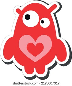 A cute red little monster