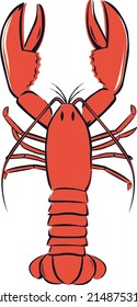 Cute red lobster clipart drawing