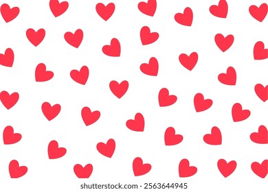 cute red love heart pattern white backdrop for romantic couple vector
