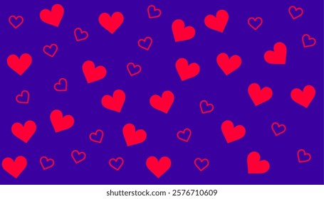 cute red love heart pattern valentine backdrop design vector