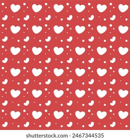 cute red love and heart seamless pattern valentine design background