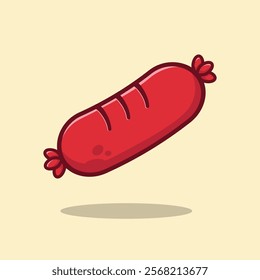 Cute Red Mini Sausage Illustration