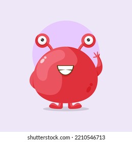 Cute Red monster cartoon illustration