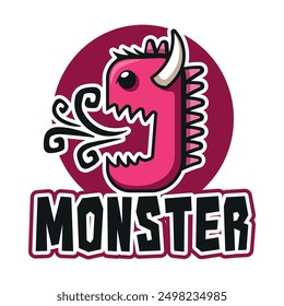 Cute red monster design for t-shirts, stickers, etc.