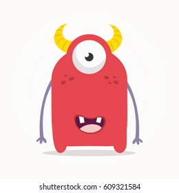 Cute red monster illustration
