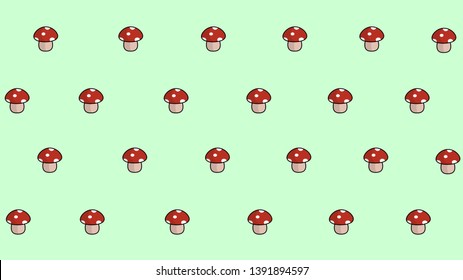 Cute red mushroom background image.