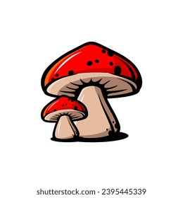 Cute red mushroom vector design