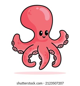 cute red octopus vector file