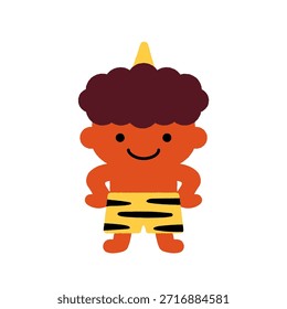 Niedliches rotes Oni Zeichen für Setsubun | Einfache japanische Event-Illustration