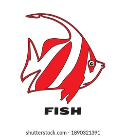 Cute roter Zierfisch, Vektordesign
