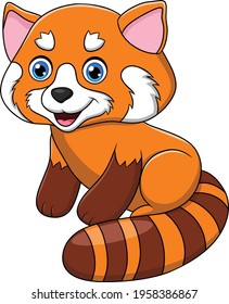 Cute Red Panda cartoon animal vector illustration