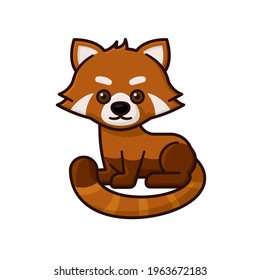Cute red panda cartoon character isolated   vector illustration for Red Panda Day on September 19.