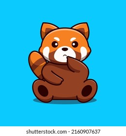 Cute Red Panda Cartoon Icon Illustration 2