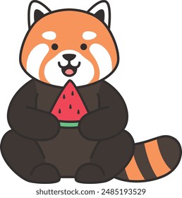 cute red panda cartoon illustation