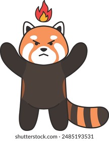 cute red panda cartoon illustation