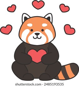 cute red panda cartoon illustation