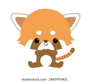 Cute red panda character illustration for toddlers