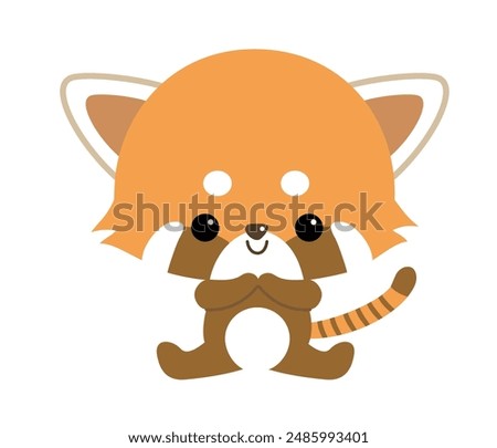 Cute red panda character illustration for toddlers
