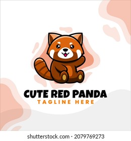 
cute red panda character vector design