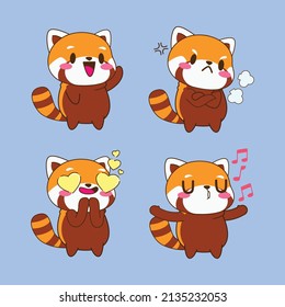 cute red panda drawing cartoon, red panda sticker