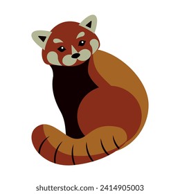 Cute red panda. Isolated element for your design.