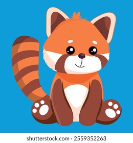 Cute Red Panda With Korean Love Sign Hand Cartoon Vector.