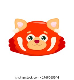 cute red panda. little panda. Ailurus fulgens in front of a white background.