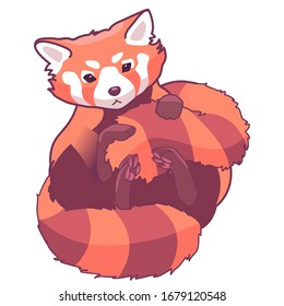 Cute Red Panda On White Isolated Stock Vector (Royalty Free) 1679120548 ...