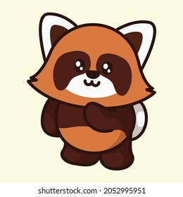 cute red panda is posing adorable