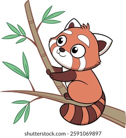 Cute Red Panda Vector Art, 