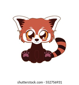 Cute red panda vector illustration art in flat color