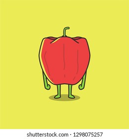 cute red paprika vector