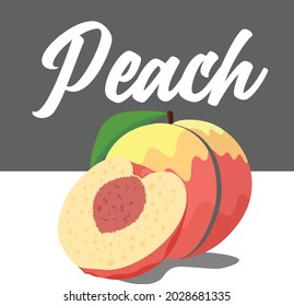 cute red peach vector illustration for the post card, poster, background , sticker