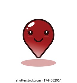 Cute Red Pin Location Icon Vektordesign
