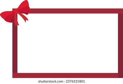 Cute red ribbon frame background illustration