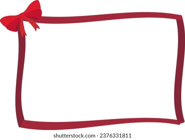 Cute red ribbon frame background illustration