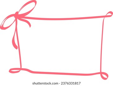 Cute red ribbon frame background illustration