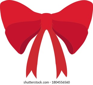 Cute red ribbon illustration material