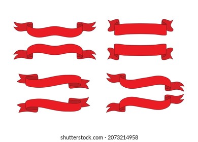 cute red ribbon shape collection