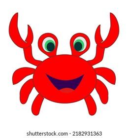 cute red sea crab vector drawing