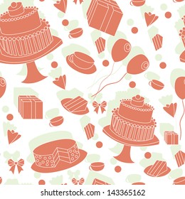 Cute red seamless festive background