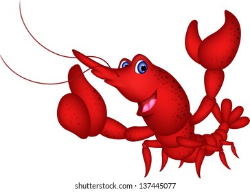 cute red shrimp cartoon