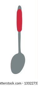 cute red and silver spoon kitchen utensil 