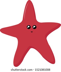 Cute red star, illustration, vector on white background.