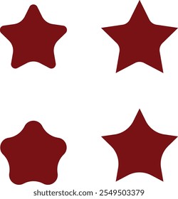 Cute red star set vector elements